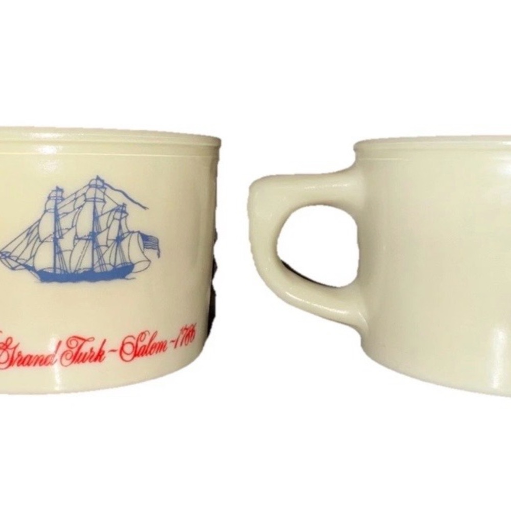 Vintage Old Spice Ship-Shaving Soap Mug-Ship Recovery Salem Lot Of‎ 2